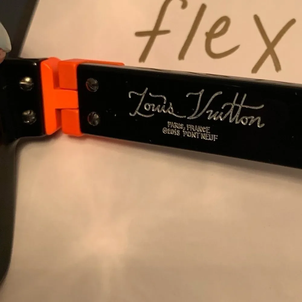 Louis Vuitton 1st Virgil Abloh Show SS19 “Skepticals” Black Orange Sunglasses